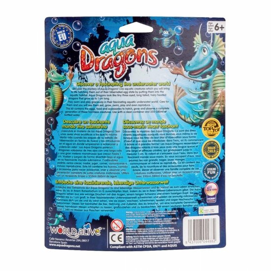 Blister aqua dragons seamonkes achterzijde